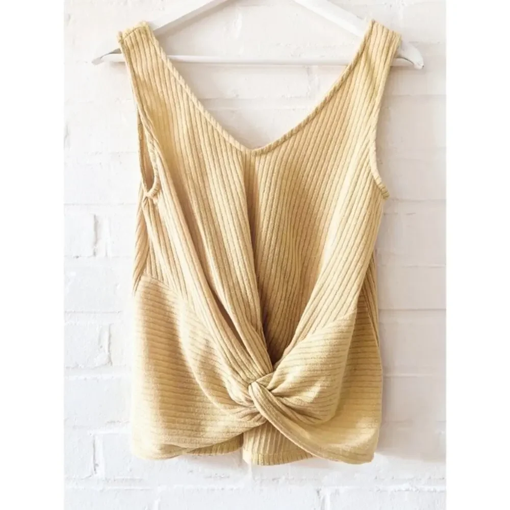 Yellow Ribbed Tank Top NEW Medium - Picture 5 of 5